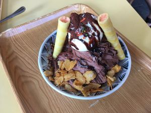 Chocolate snow ice, delicious too! (around 65 NTD) at Jacque's Home  in Kaohsiung