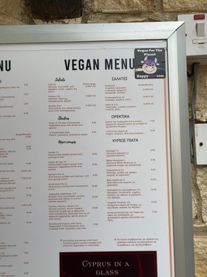 Vegan menu  at O'Vrakas Taverna in Limassol