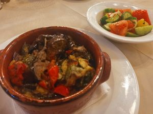 tourlou tourlou with side salad at O'Vrakas Taverna in Limassol