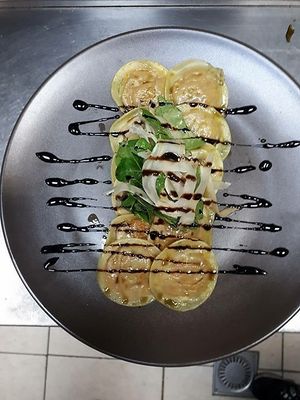 Vegan Pumkin Ravioli at O'Vrakas Taverna in Limassol