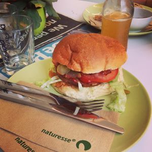 delicious vegan burger at Vegansuper and Snack Bar in Groningen