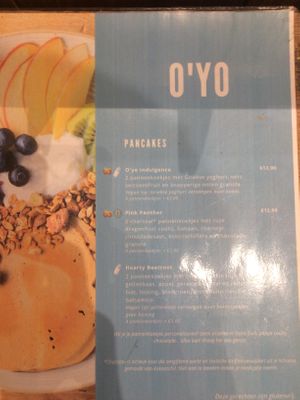 Menu - Pancakes at O'YO - Brabantdam in Ghent