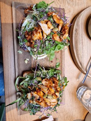 Pestp and zucchini noodles toast at O'YO - Brabantdam in Ghent