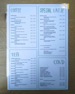 drinks menu at O'YO - Brabantdam in Ghent