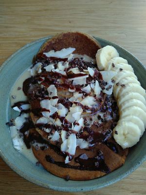 vegan pancakes. the ones with vegan icecream are also great at O'YO - Brabantdam in Ghent