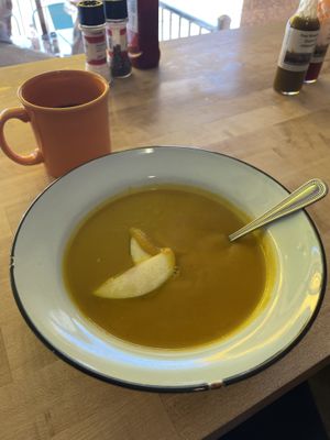 Butternut squash and apple bisque   at Cafe Sol in Grand Junction