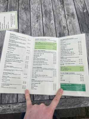 Menu (front) at Goathland Tea Room & Gifts in Whitby