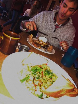 Tofu scramble. Insanely amazing. My bf loved it and hates tofu at Early Girl Eatery in Asheville