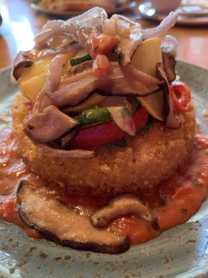 Heirloom Grit Cake Stack at Early Girl Eatery in Asheville