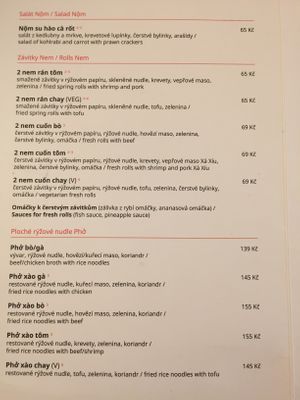 Menu  at Bistro Go in Brno