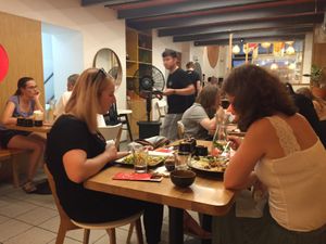 Tables  at Bistro Go in Brno