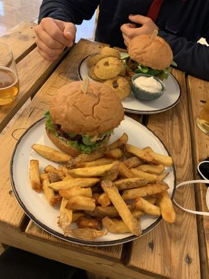 Beetroot Burger and Falafel Burger  at Chutnej in Vinohrady