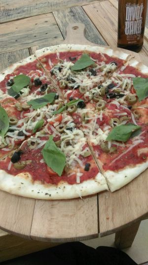 olive pizza  at Chutnej in Vinohrady