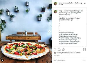 Vegan pizza at Chutnej in Vinohrady