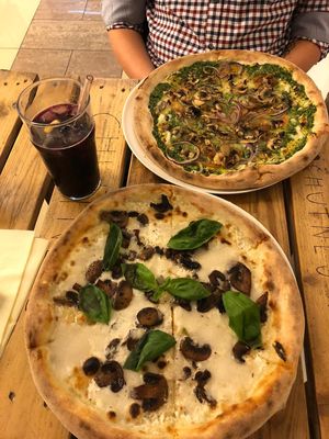Spinach & Funghi Pizza  at Chutnej in Vinohrady