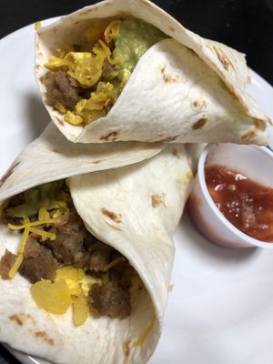 Vegan burrito!!! So yummy!  at The Black Crow Cafe in Elkhart