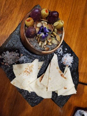 Black hummus at Sofy Glocal Cuisine in Cuenca