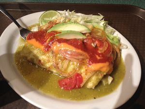 Smothered veggie burrito! at Morenita's in Idaho Falls
