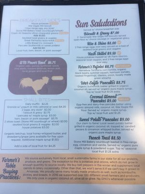 menu  at The Farmer's Table Cafe in Fayetteville