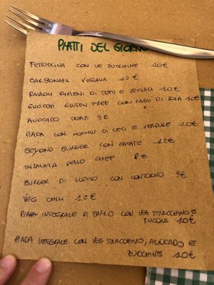 menu  at Bottega Vegana in Modena