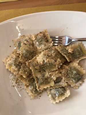 Ravioli at Bottega Vegana in Modena