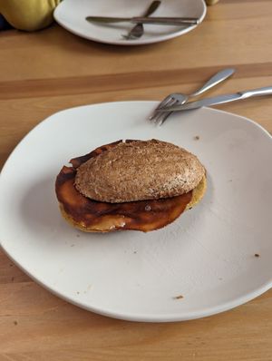 Veg egg and bacon wrapped up 😔 at Bottega Vegana in Modena