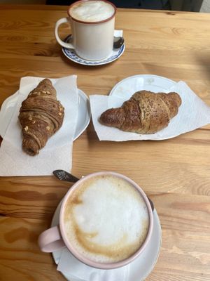 Cappucinos with Soy and Oat Milk, Croissants with and without Filling  at Bottega Vegana in Modena