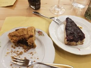 Top notch desserts (put some balsamic on them!) at Bottega Vegana in Modena