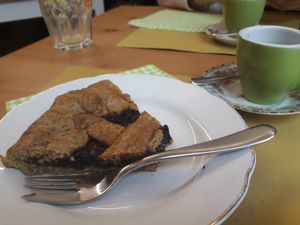 Home-made cherry pie (torte) at Bottega Vegana in Modena
