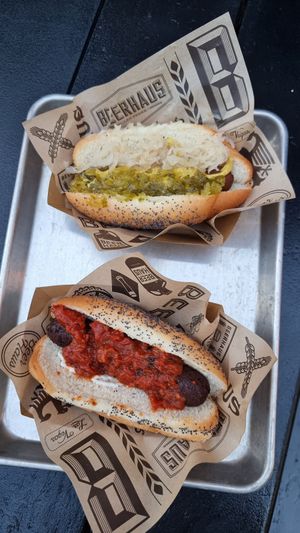 Vegan City Dog & Vegan Chipotle Dog at New York New York - BeerHaus in Las Vegas