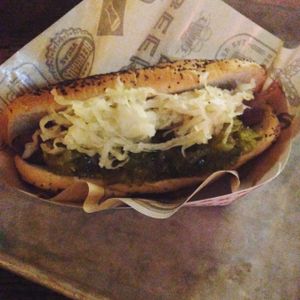 Field Roast sausage  at New York New York - BeerHaus in Las Vegas