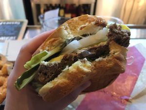 Impossible burger  at New York New York - BeerHaus in Las Vegas