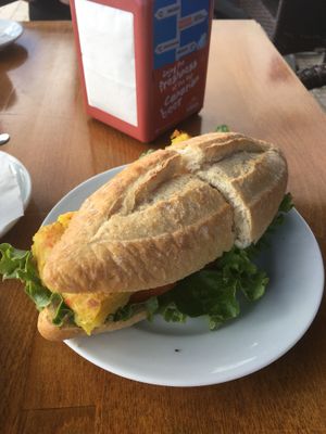 Tortilla baguette at Cafe Bonjour in Lanzarote