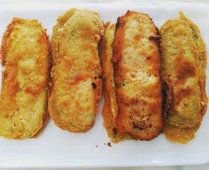 Calabacines empanados
Breaded zucchini at Cafe Bonjour in Lanzarote