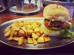 Vegan burguer  at Cafe Bonjour in Lanzarote
