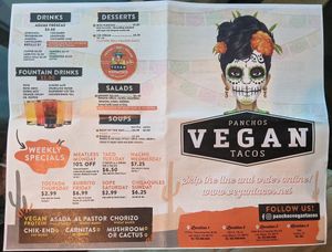 Menu: May 2021 at Pancho's Vegan Cantina in Las Vegas