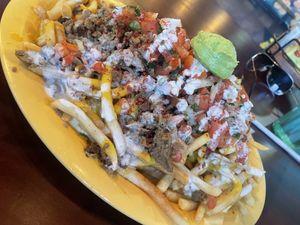 Loaded fries   at Pancho's Vegan Cantina in Las Vegas