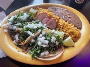 Taco combo plate   at Pancho's Vegan Cantina in Las Vegas