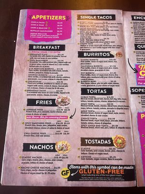 Menu as of Dec 2022  at Pancho's Vegan Cantina in Las Vegas