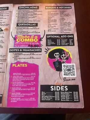 Menu as of Dec 2022  at Pancho's Vegan Cantina in Las Vegas