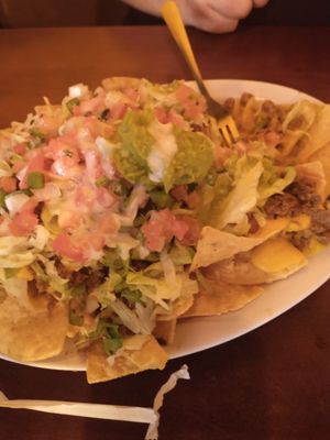 Nachos - big portions at Pancho's Vegan Cantina in Las Vegas