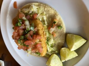 Fish taco  at Pancho's Vegan Cantina in Las Vegas