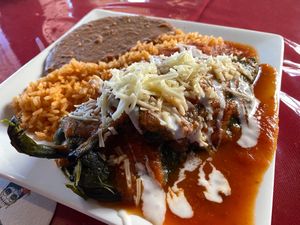 Chili rellenos  at Pancho's Vegan Cantina in Las Vegas