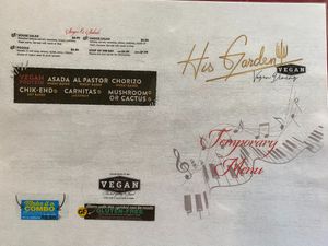 menu back at Pancho's Vegan Cantina in Las Vegas