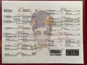 menu front at Pancho's Vegan Cantina in Las Vegas