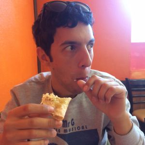 Enjoying the corn quesadilla! at Pancho's Vegan Cantina in Las Vegas