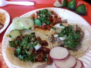 3 tacos at Pancho's Vegan Cantina in Las Vegas