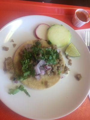 Vegan asada street taco at Pancho's Vegan Cantina in Las Vegas