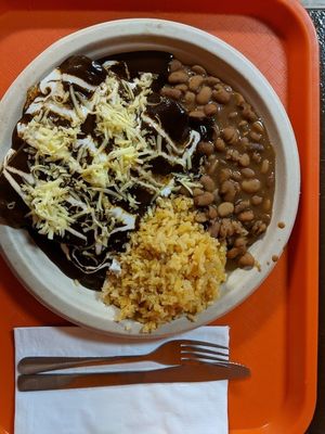 Mole Enchiladas at Pancho's Vegan Cantina in Las Vegas
