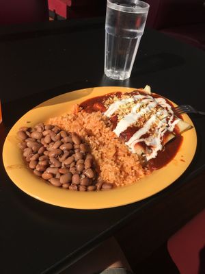 Red Enchiladas at Pancho's Vegan Cantina in Las Vegas